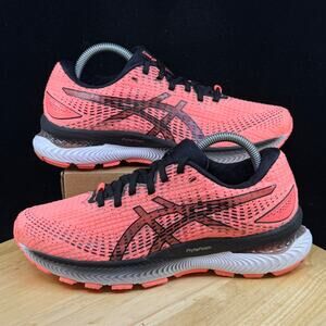 Asics Womens Gel Saiun Running Sneakers Size 8.5 Sun Coral Pink Black Athletic